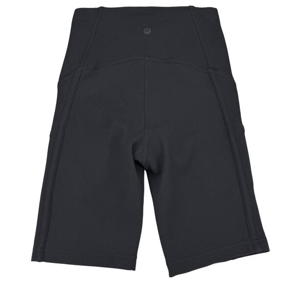 LULULEMON Ribbed High-Rise Yoga Short 8" Size 2 Black - Picture 5 of 6